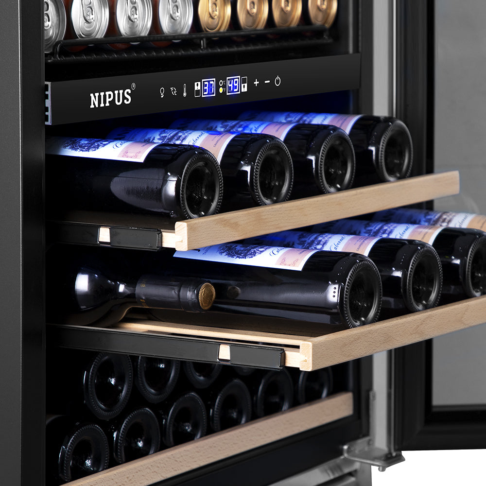 24" 94 Can and 27 Bottle Dual Zone Built-In and Freestanding Wine and Beverage Refrigerator
