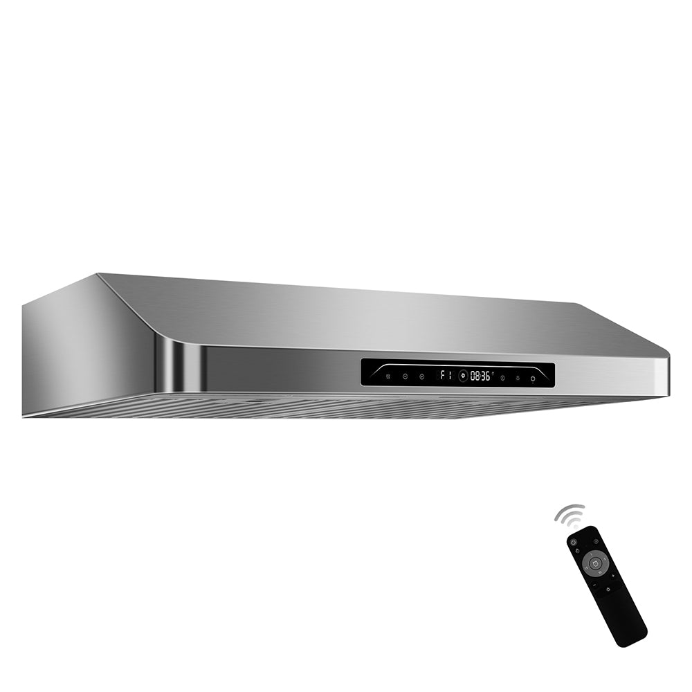 30” 900 CFM Ducted (Vented) Under Cabinet Range Hood with Gesture Sensing and Touch Controls, Silver.