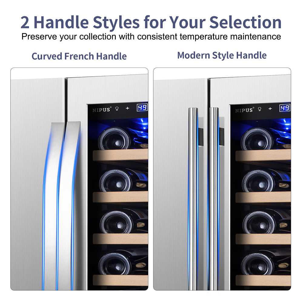 24" Dual Zone 18-Bottle & 57-Can Wine Beverage Cooler - Tylza