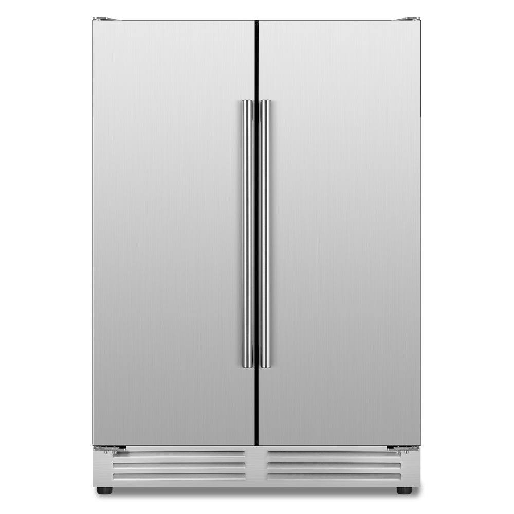 24" 114 Cans Built-in and Freestanding French Dual Door Beverage and Beer Cooler Refrigerator