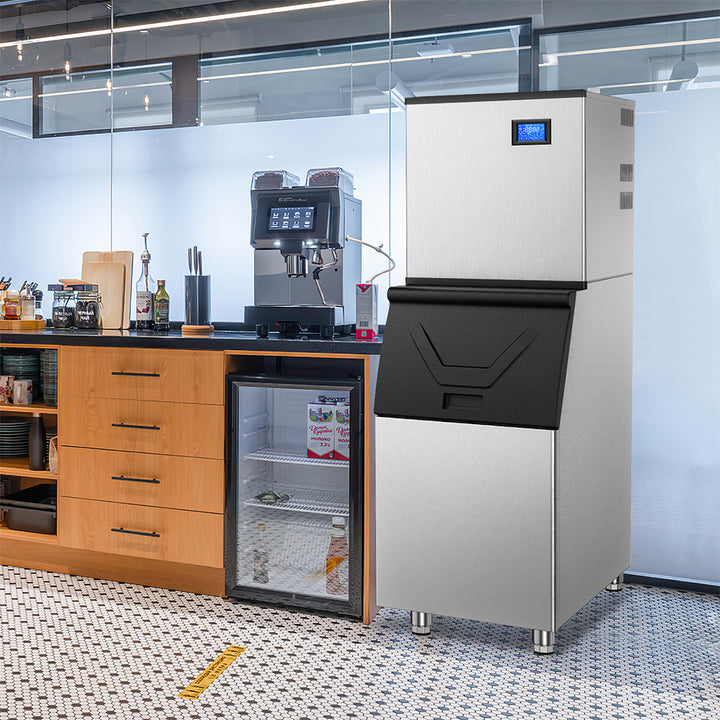 22 in. 420 lbs./24 Hours Split Commercial Ice Maker 2-Packages 156 Ice Cubes/Cycle in Stainless Steel.
