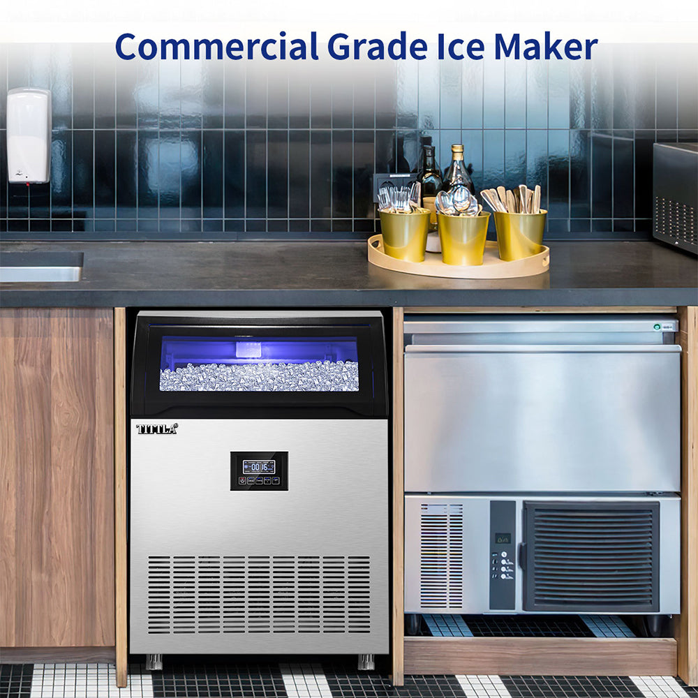 24 in. 265 lbs. Stainless Steel Built-In Filter Commercial Ice Maker - Tylza