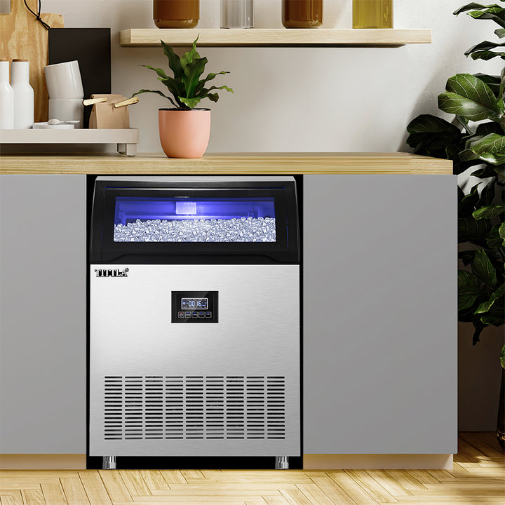 24.3" 200 lb. Built-In Ice Maker with Water Filter and Stainless Steel Flip-Up Door.