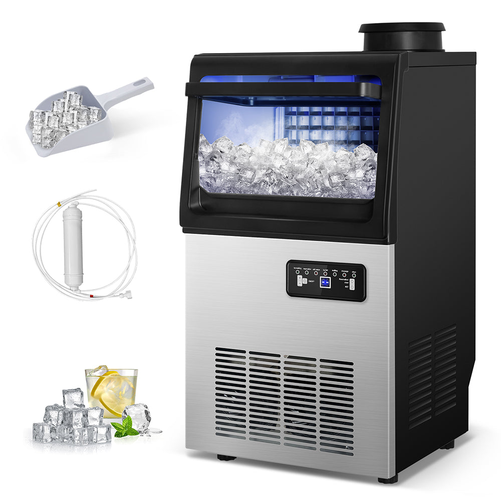14 in. 88 lbs.Stainless Steel Freestanding Commercial Ice Maker - Tylza