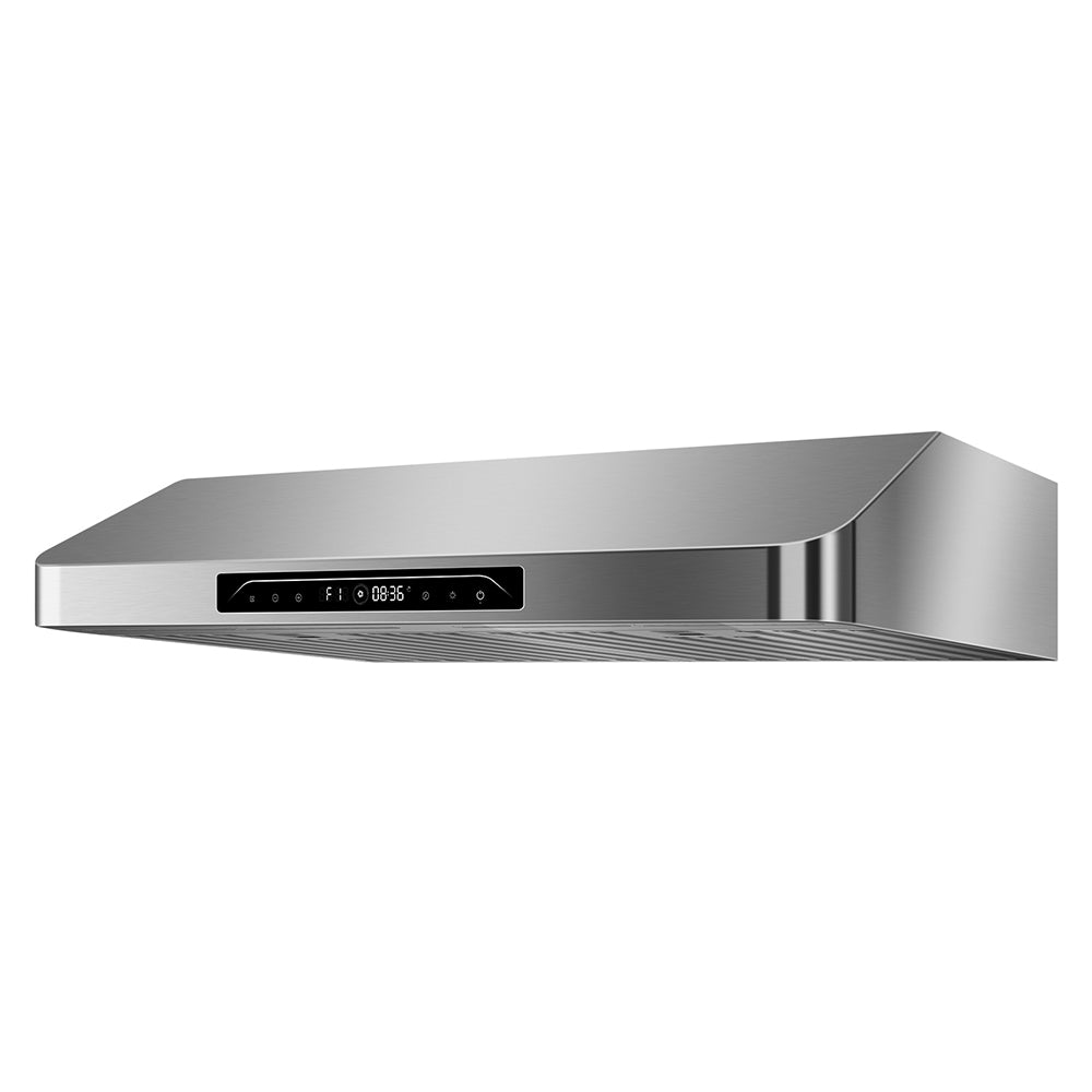 30” 900 CFM Ducted (Vented) Under Cabinet Range Hood with Gesture Sensing and Touch Controls, Silver.