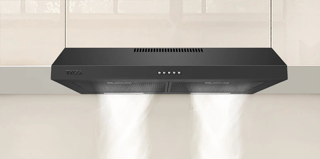 Tylza 30" 600 CFM Stainless Steel Kitchen Under Cabinet Range Hood with 2 x 2W LED Lights and 2 Replacement Charcoal Filter - Tylza