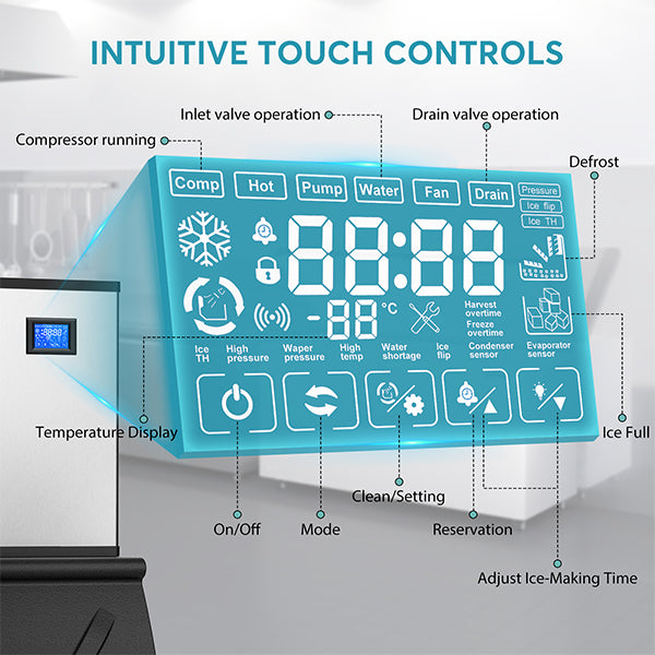22 in. 600 lbs. per Day Split Commercial Ice Maker 182-Full Size Ice Cubes/Cycle in Silver Two packages Freestanding.