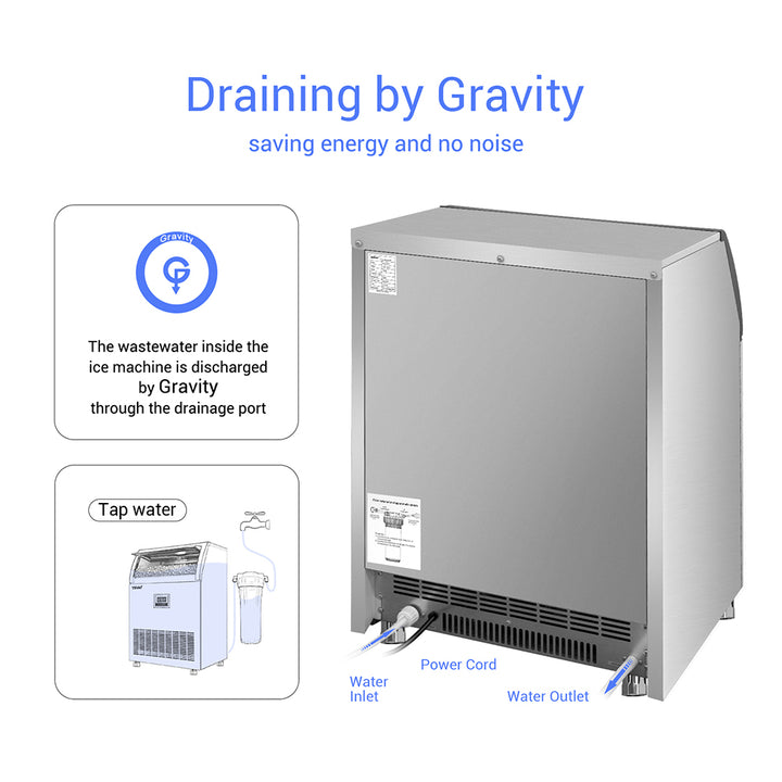 24.3" 200 lb. Built-In Ice Maker with Water Filter and Stainless Steel Flip-Up Door.