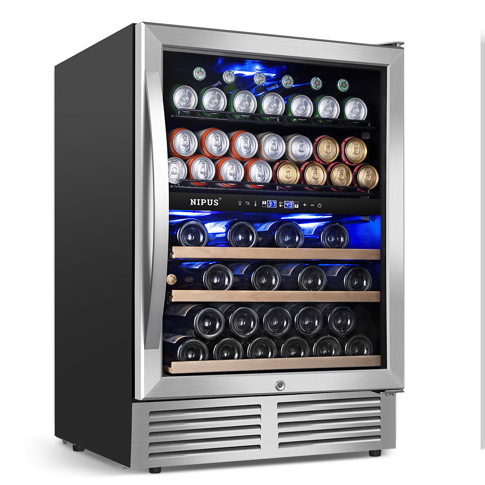 24" Dual Zone 94-Can & 27-Bottle Wine Beverage Cooler - Tylza