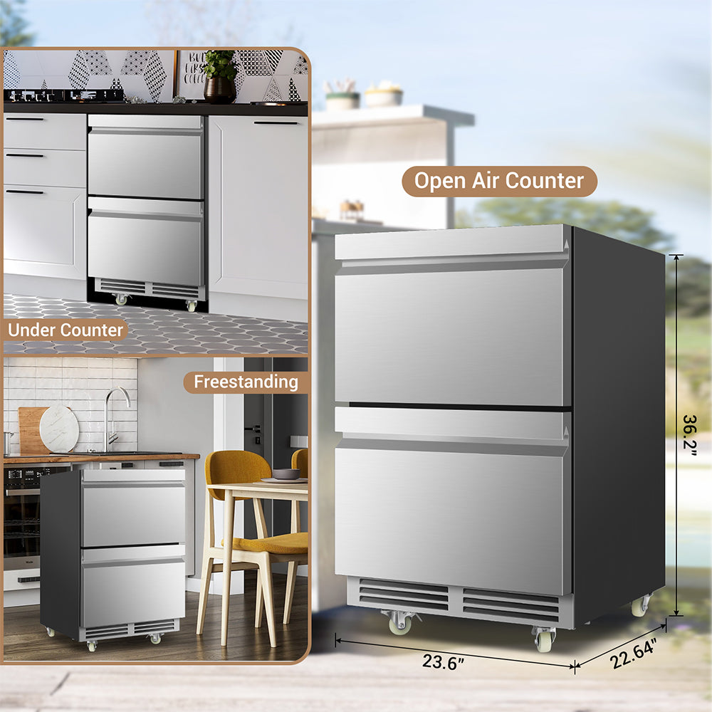 24" Concealed Door 150 Can Beverage Cooler - Tylza