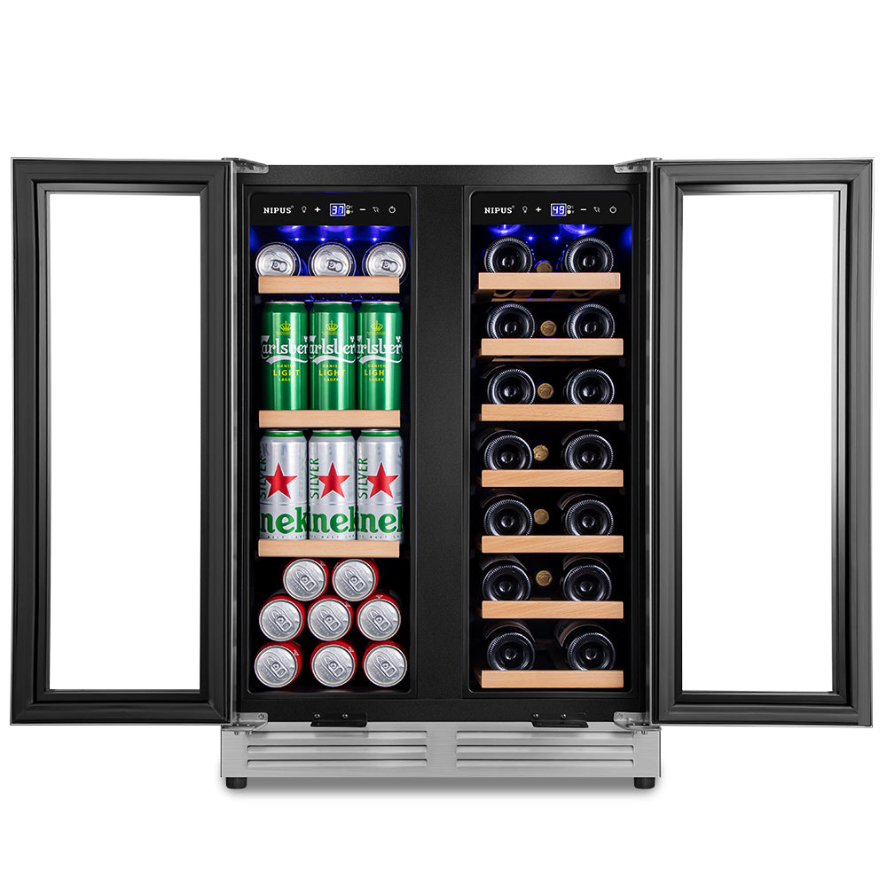 24" Dual Zone 60-Can & 20-Bottle Wine Beverage Cooler - Tylza
