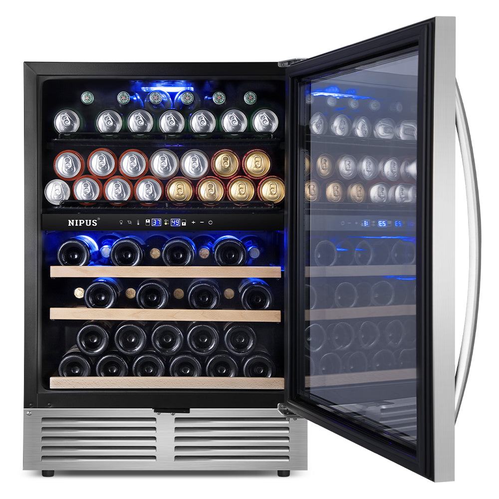 24" Dual Zone 94-Can & 27-Bottle Wine Beverage Cooler - Tylza