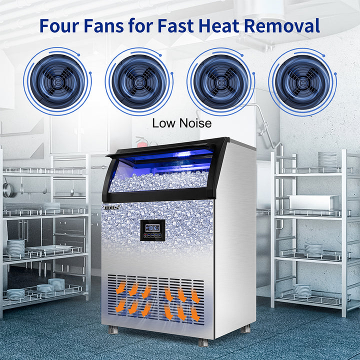 24.3" 200 lb. Built-In Ice Maker with Water Filter and Stainless Steel Flip-Up Door.
