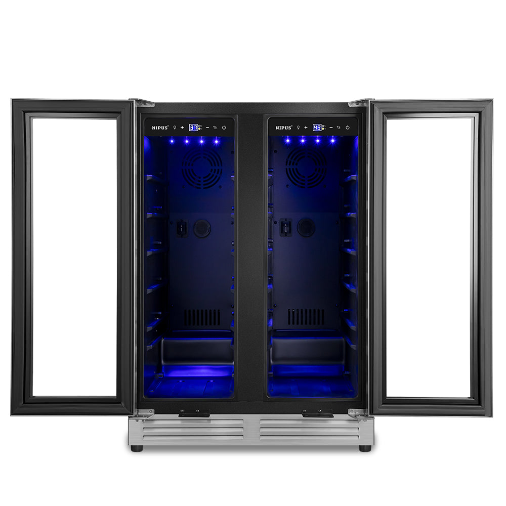 24" Dual Zone 60-Can & 20-Bottle Wine Beverage Cooler - Tylza