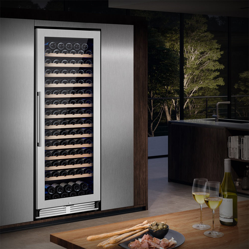 24” Seamless Design 154 Bottle Single Zone Built-In/Freestanding Wine Cooler.