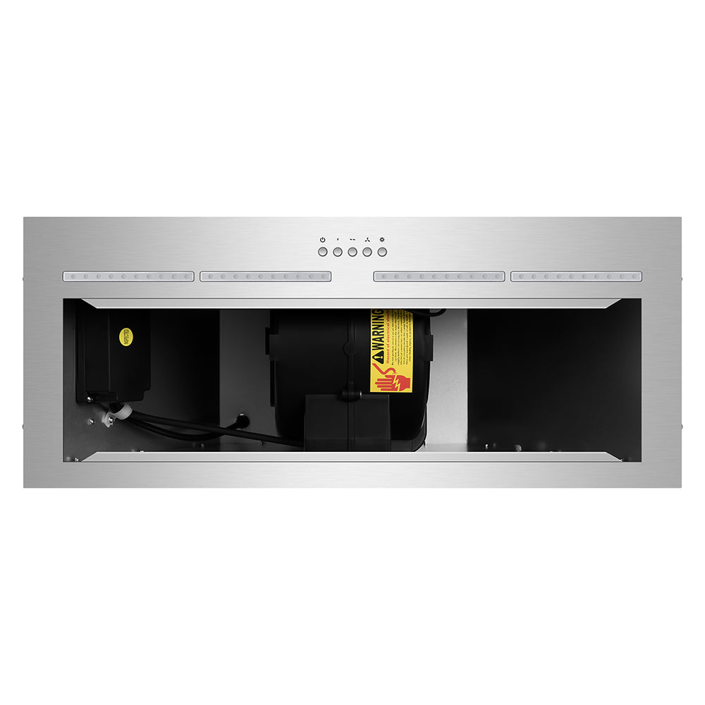 30" 600 CFM Convertible Built-In Range Hood, 3-Position Push Button Control with Charcoal Filter, Silver Range Hood