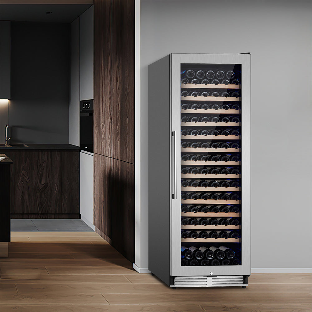 24” Seamless Design 154 Bottle Single Zone Built-In/Freestanding Wine Cooler.