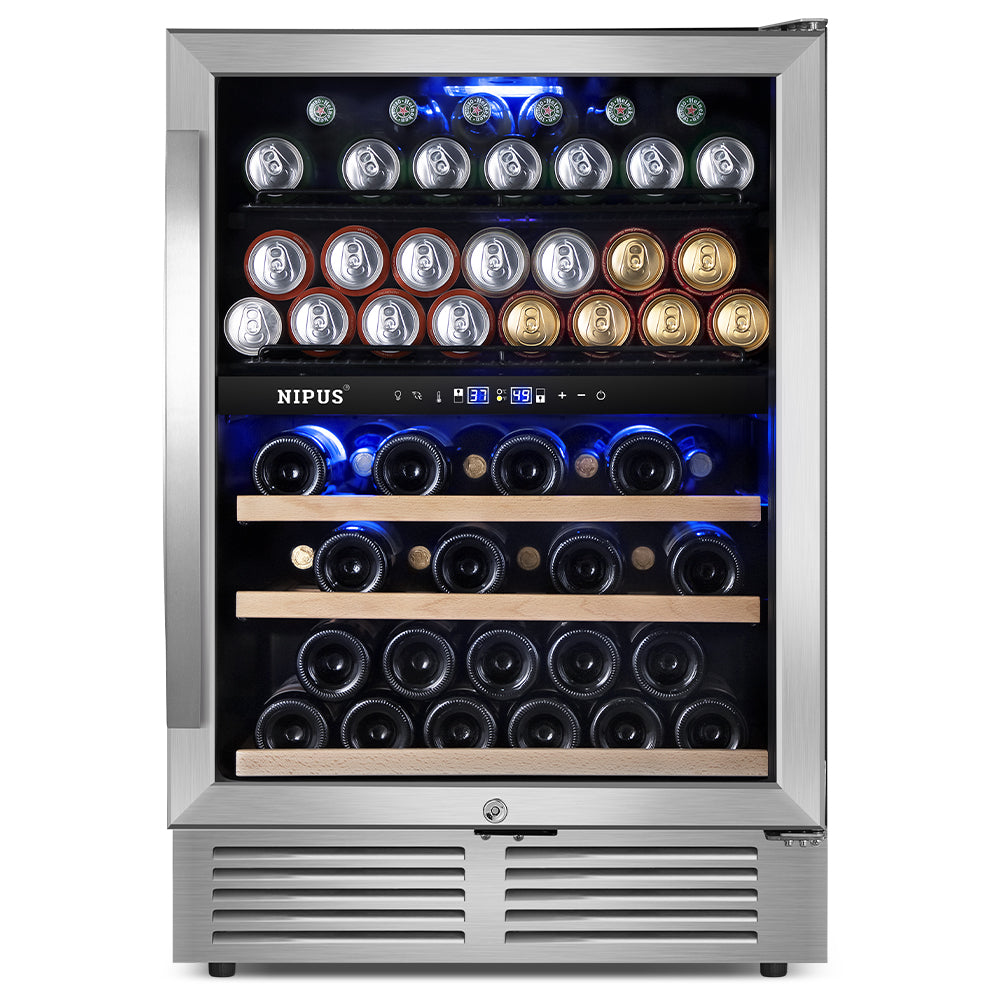 24" Dual Zone 94-Can & 27-Bottle Wine Beverage Cooler - Tylza