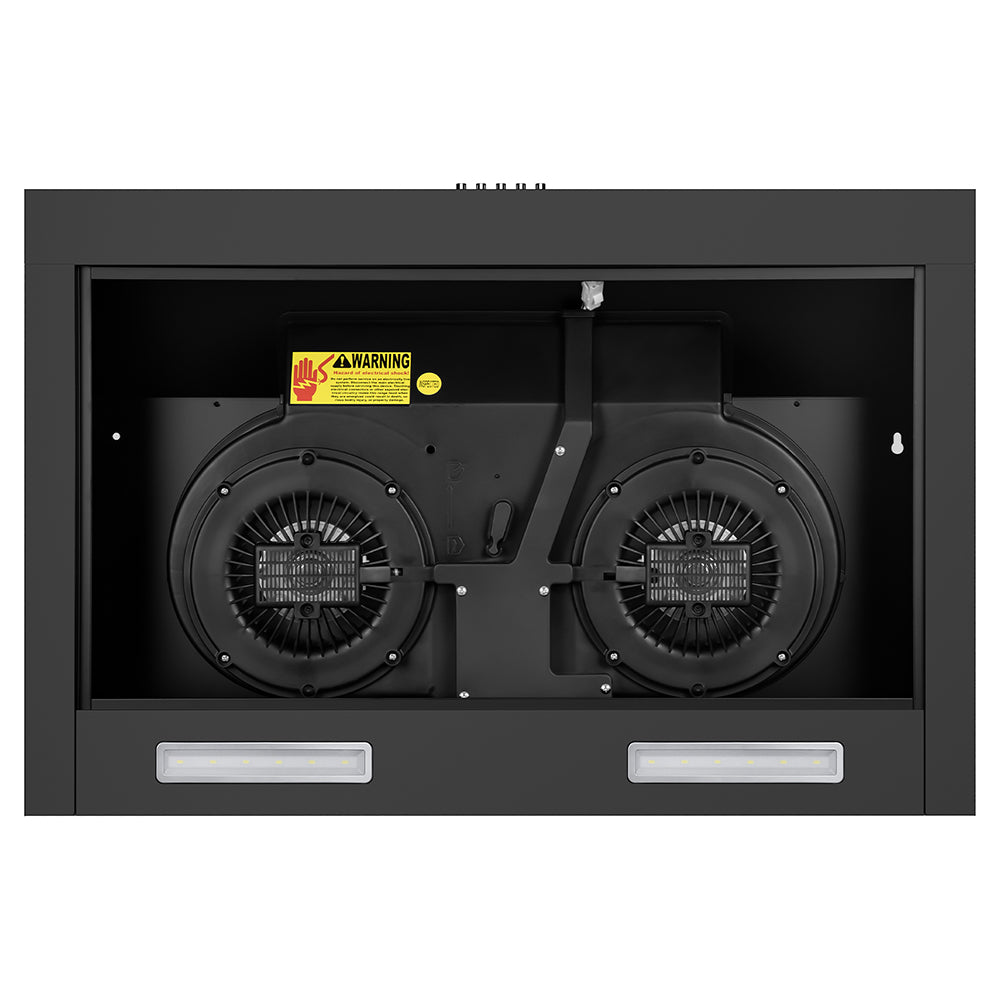 30" 600 CFM Under Cabinet Hood with LED Lights, Built-in Charcoal Filter, Stainless Steel Black.