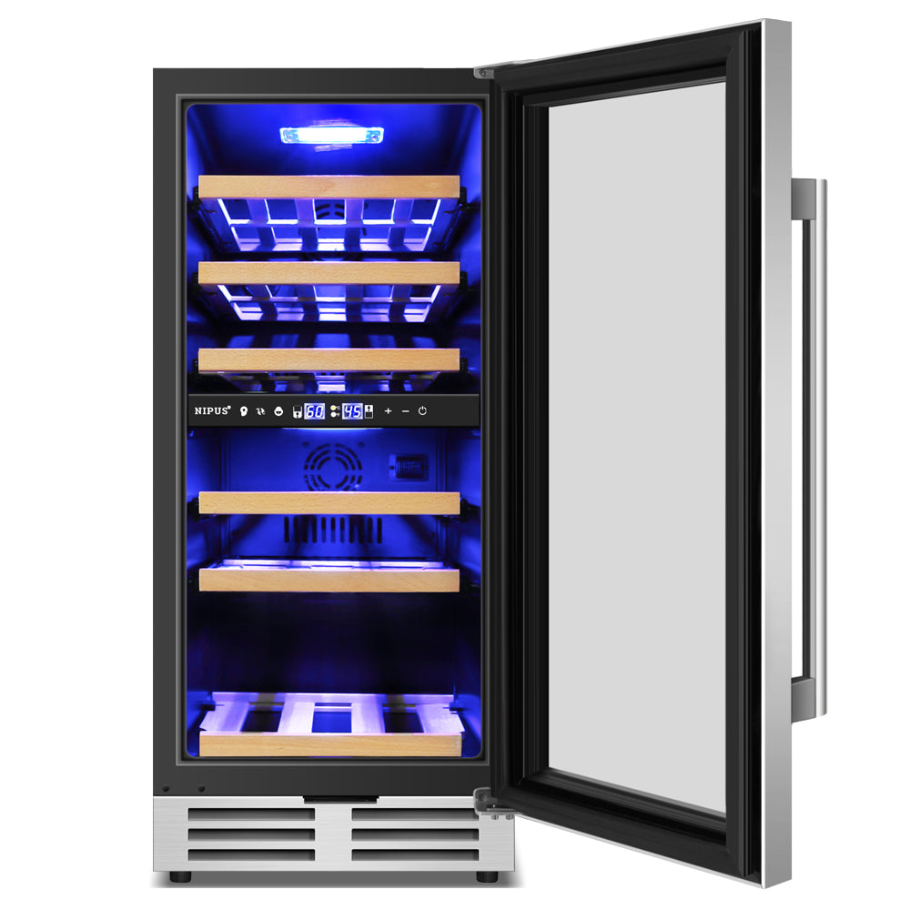 15" Dual Zone 30-Bottle Wine Cooler Silver - Tylza