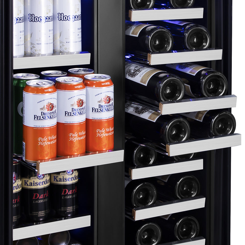 24'' Silver Dual Zone 18 Bottle and 57 Can Built-In Wine and Beverage Refrigerator