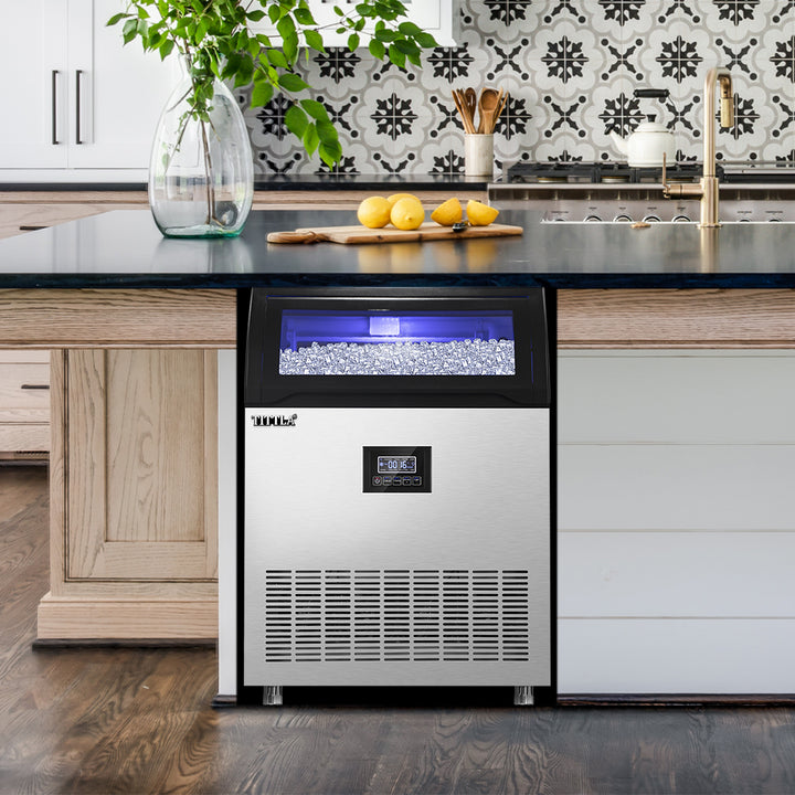 TITTLA Commercial Ice Maker,265Lbs/24H with 55lbs Ice Storage Capacity, Built-In Ice Machine, Ice Maker for Home Office Bar Restaurant - Tylza