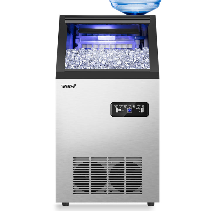 14-inch 88 lb. Water-Filter Ice Maker with Flip Top and Blue LED Lighting.