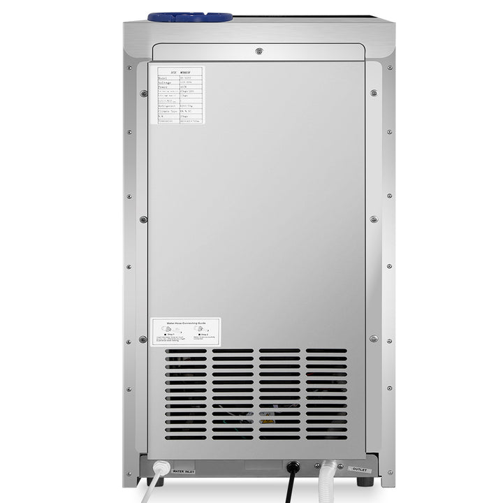 14-inch 88 lb. Water-Filter Ice Maker with Flip Top and Blue LED Lighting.