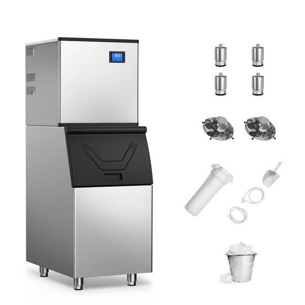 TITTLA 600Lbs/24H Commercial Ice Maker Machine,300 Lbs Storage,182 Ice Cubes in 12-15 Mins,Stainless Steel Industrial Ice Maker for Restaurant Bar Cafe Commercial Use - Tylza