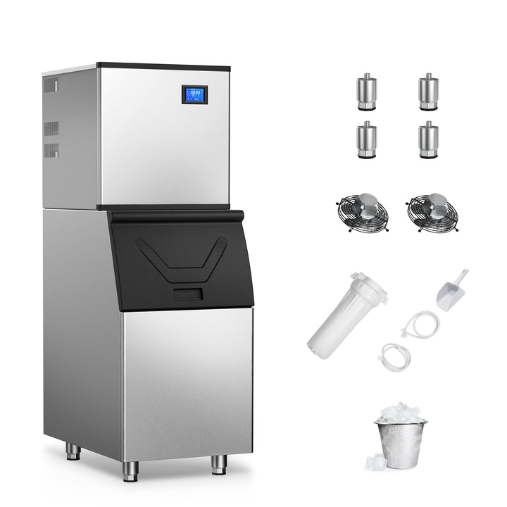 TITTLA 600Lbs/24H Commercial Ice Maker Machine,300 Lbs Storage,182 Ice Cubes in 12-15 Mins,Stainless Steel Industrial Ice Maker for Restaurant Bar Cafe Commercial Use - Tylza