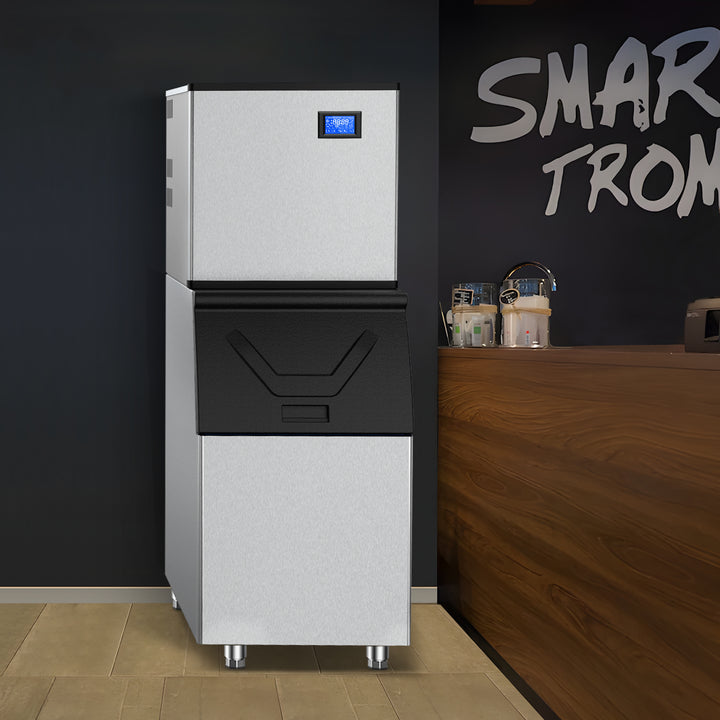 TITTLA 600Lbs/24H Commercial Ice Maker Machine,300 Lbs Storage,182 Ice Cubes in 12-15 Mins,Stainless Steel Industrial Ice Maker for Restaurant Bar Cafe Commercial Use - Tylza