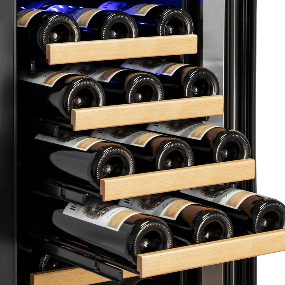 15" 30-Bottle Built-In, Single-Zone Wine Cooler with Two Handles and Reversible Hinges