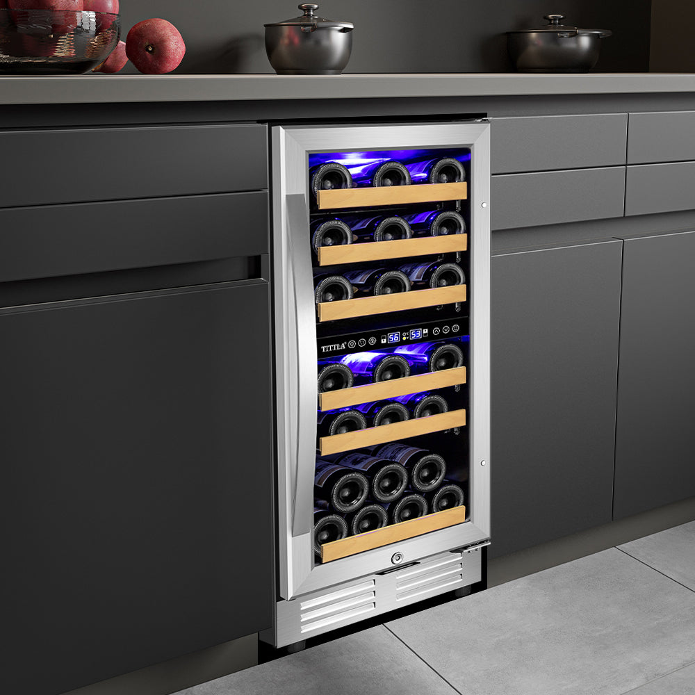 15" Dual Zone 30-Bottle Wine Cooler - Tylza