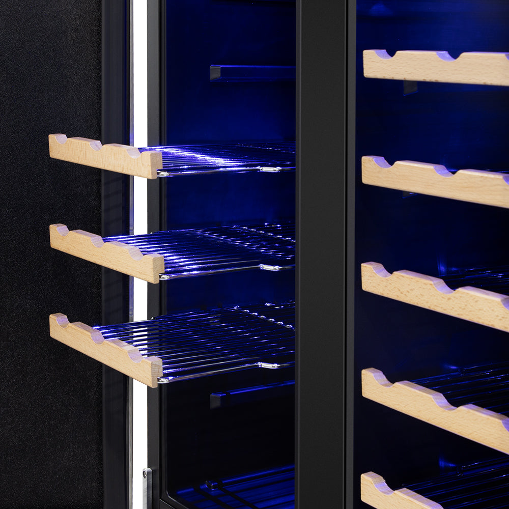 24" Dual Zone 20-Bottle & 57-Can Wine Beverage Cooler - Tylza