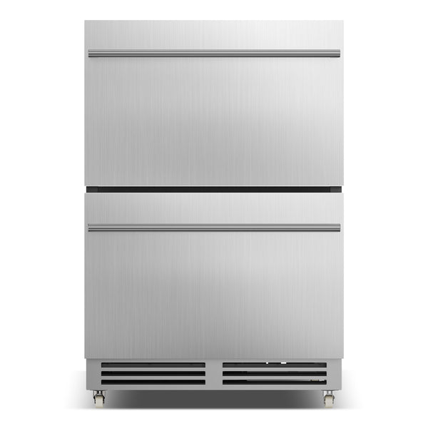 TITTLA 150 Can Under Counter Drawer Fridge 24 Inch,Built-in Beverage Refrigerator for Home and Commercial Use, Stainless Steel Door, Fast Cooling, Low Noise,Silver