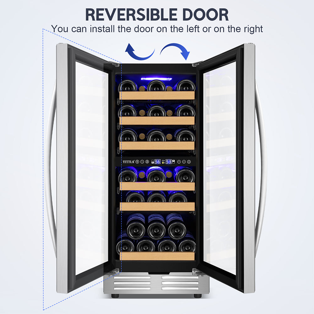 15" Dual Zone 30-Bottle Wine Cooler - Tylza