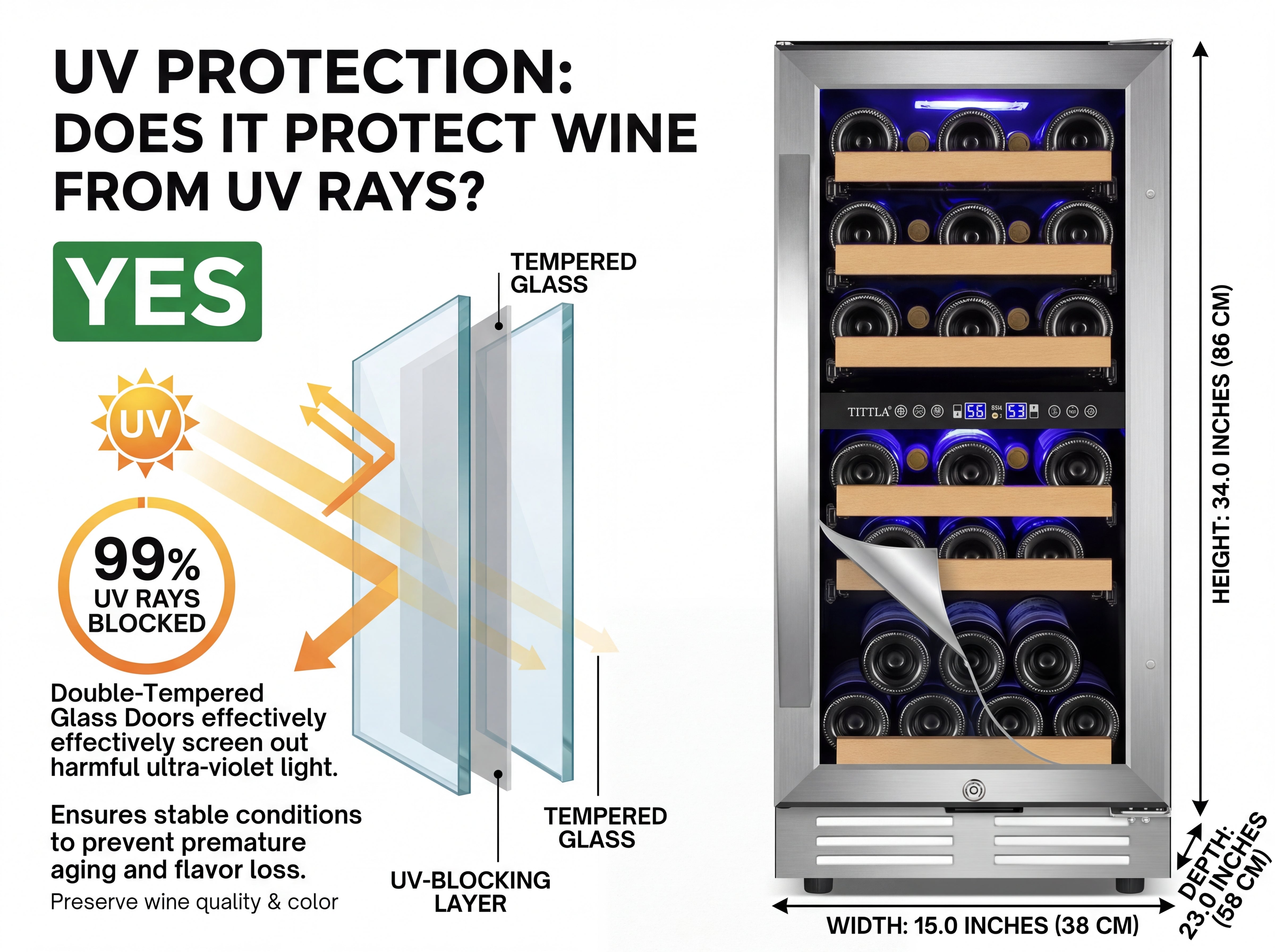 Dual Zone Wine Cooler | Built-in | Tylza