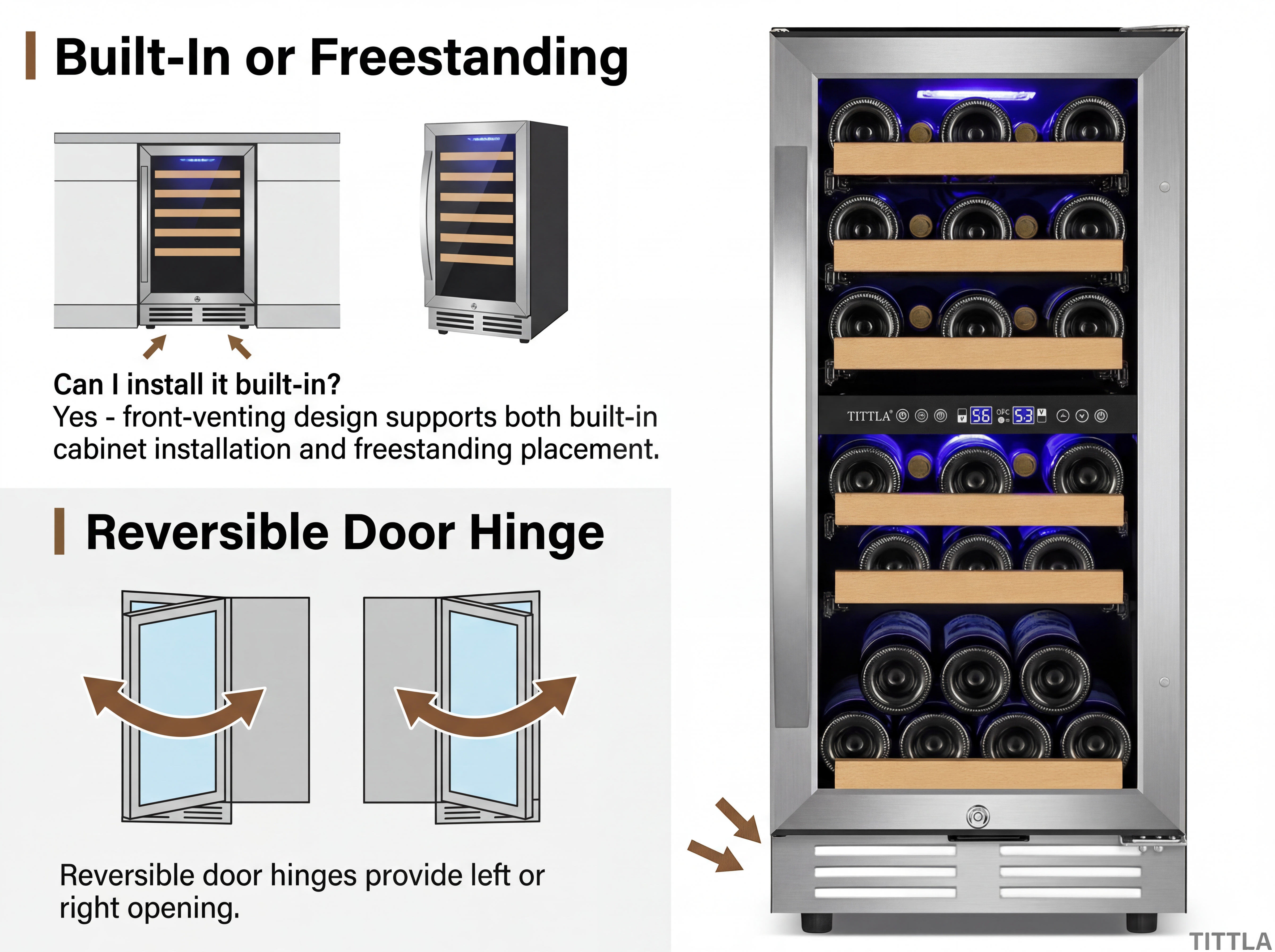 Dual Zone Wine Cooler | Built-in | Tylza