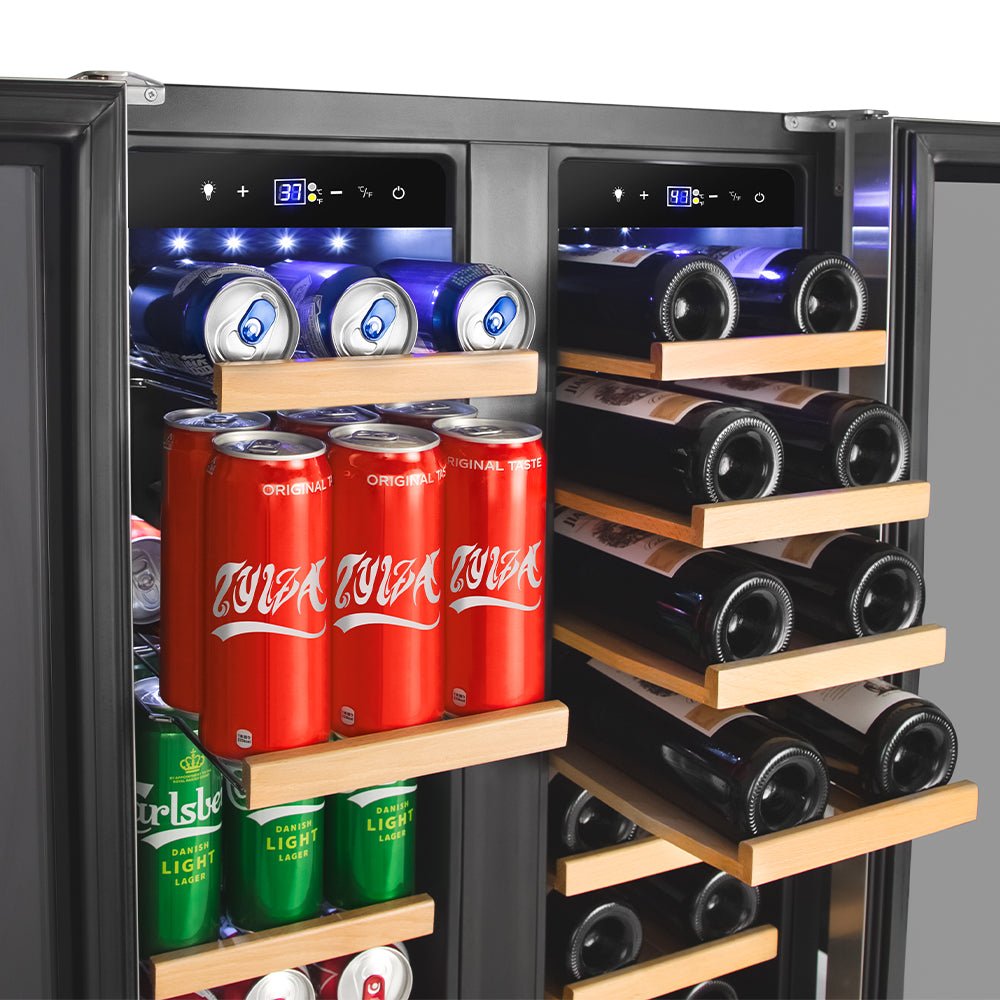 24" Single Zone 20 Bottle & 88 Cans Wine Beverage Cooler - Tylza