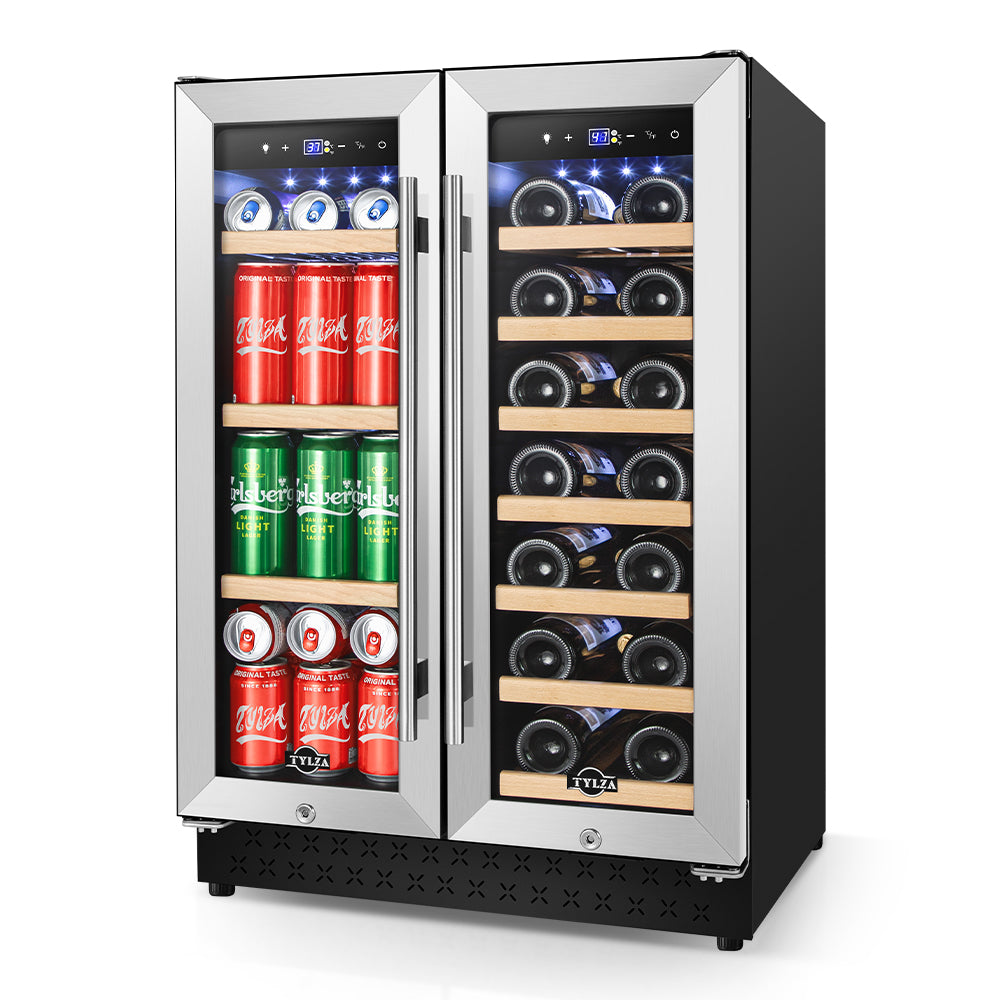 24" Single Zone 20 Bottle & 88 Cans Wine Beverage Cooler - Tylza