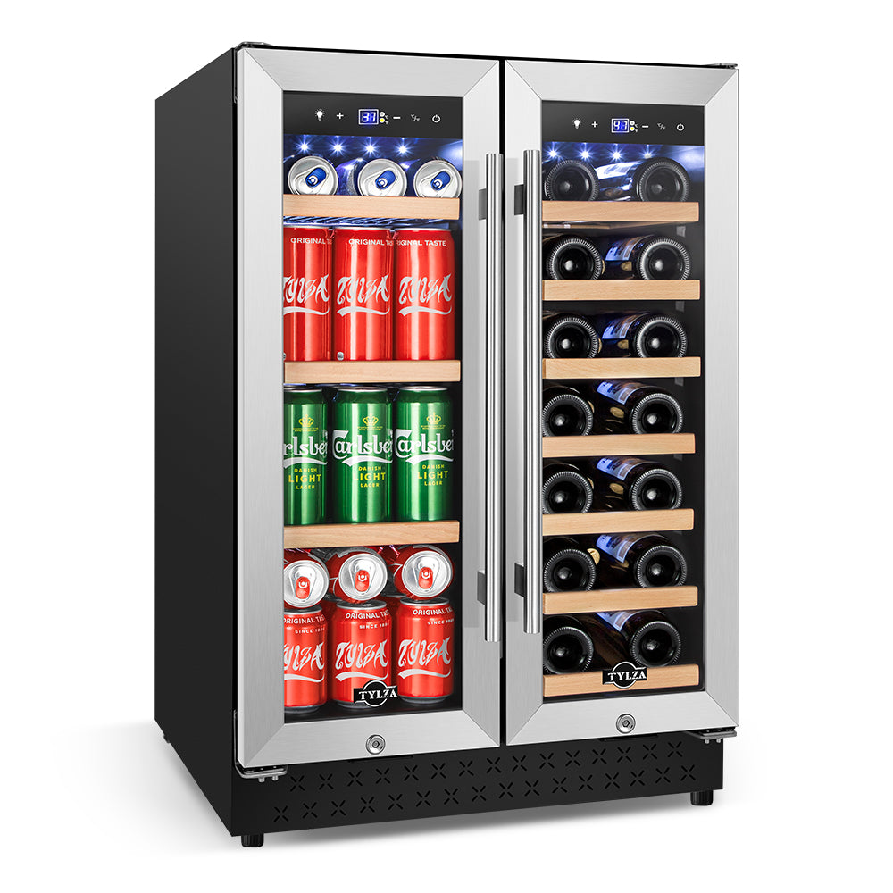 24" Single Zone 20 Bottle & 88 Cans Wine Beverage Cooler - Tylza