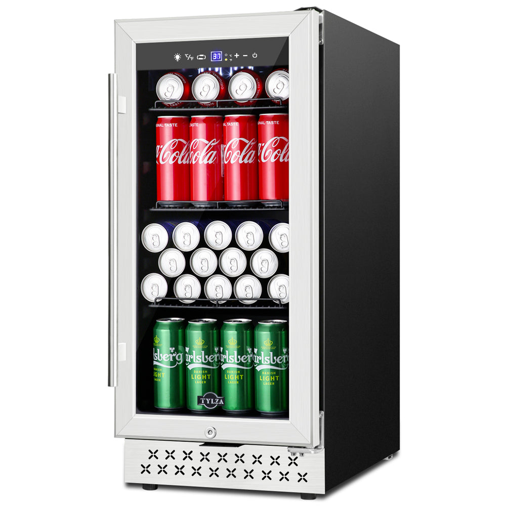15" Single Zone 130 Cans Capacity Beverage Refrigerator - Tylza