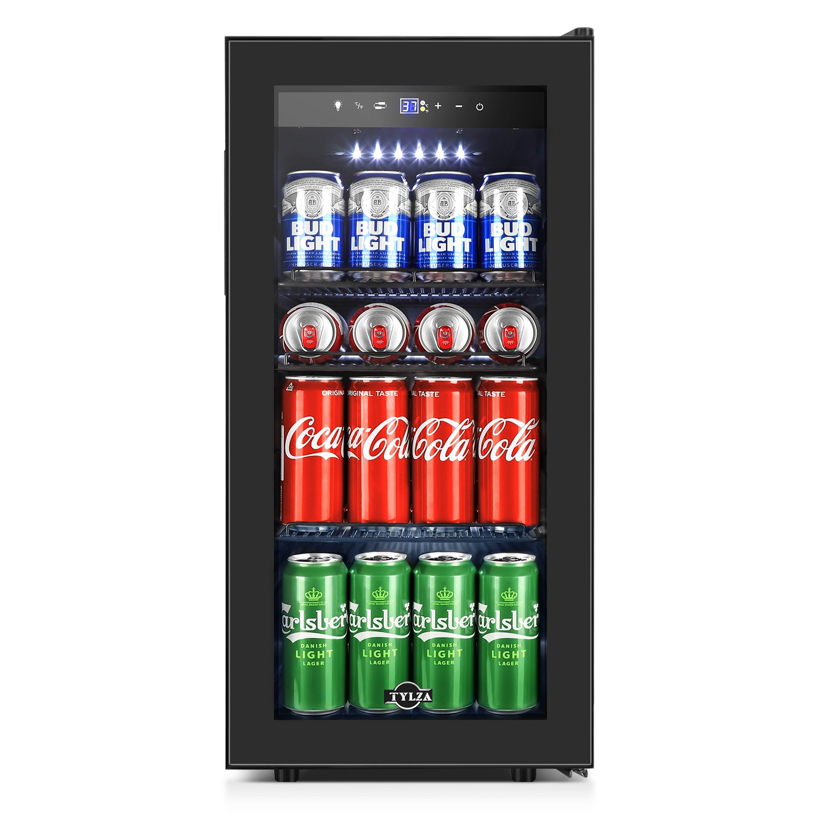 15" Classic Black Freestanding 130 Can Beverage Cooler