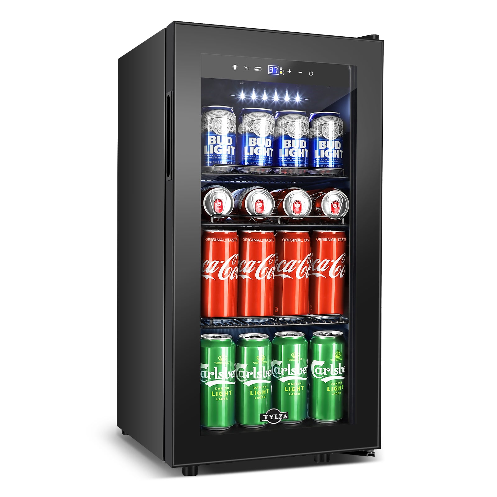 15" Classic Black Freestanding 130 Can Beverage Cooler