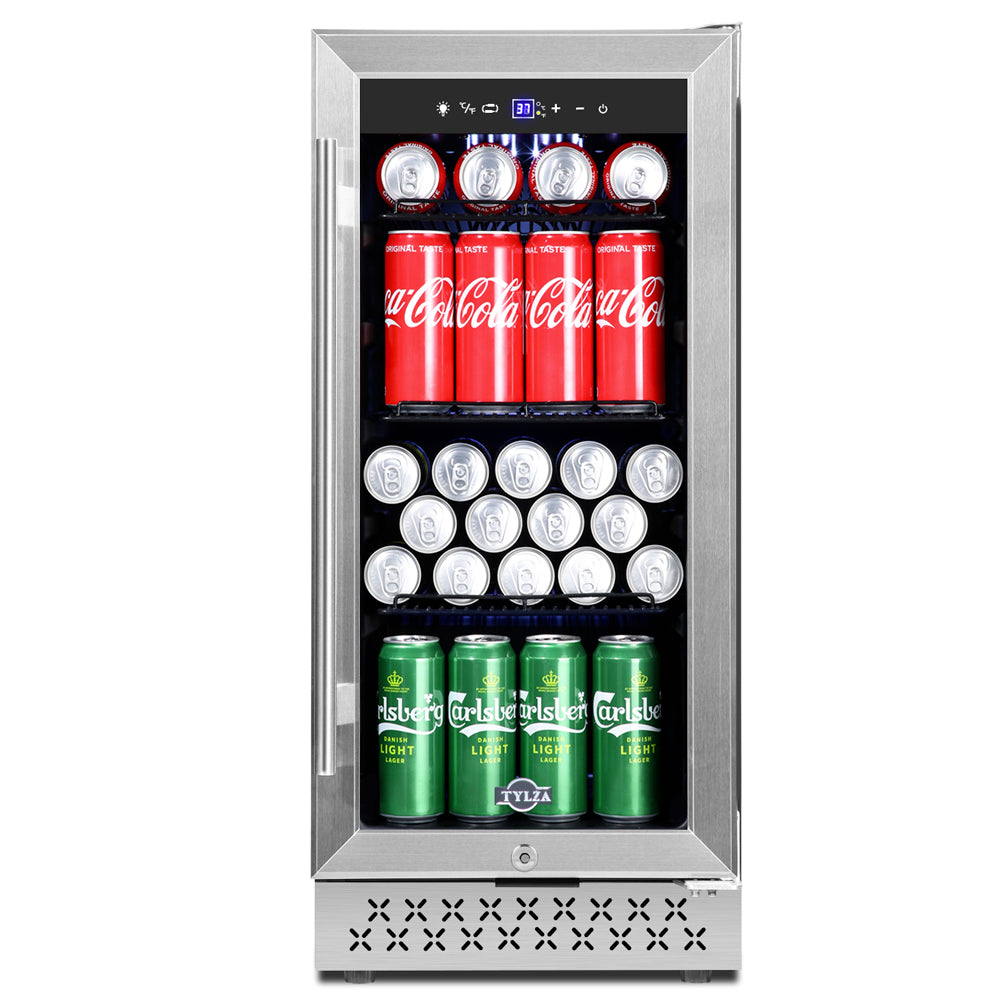 15" Single Zone 130 Cans Capacity Beverage Refrigerator - Tylza