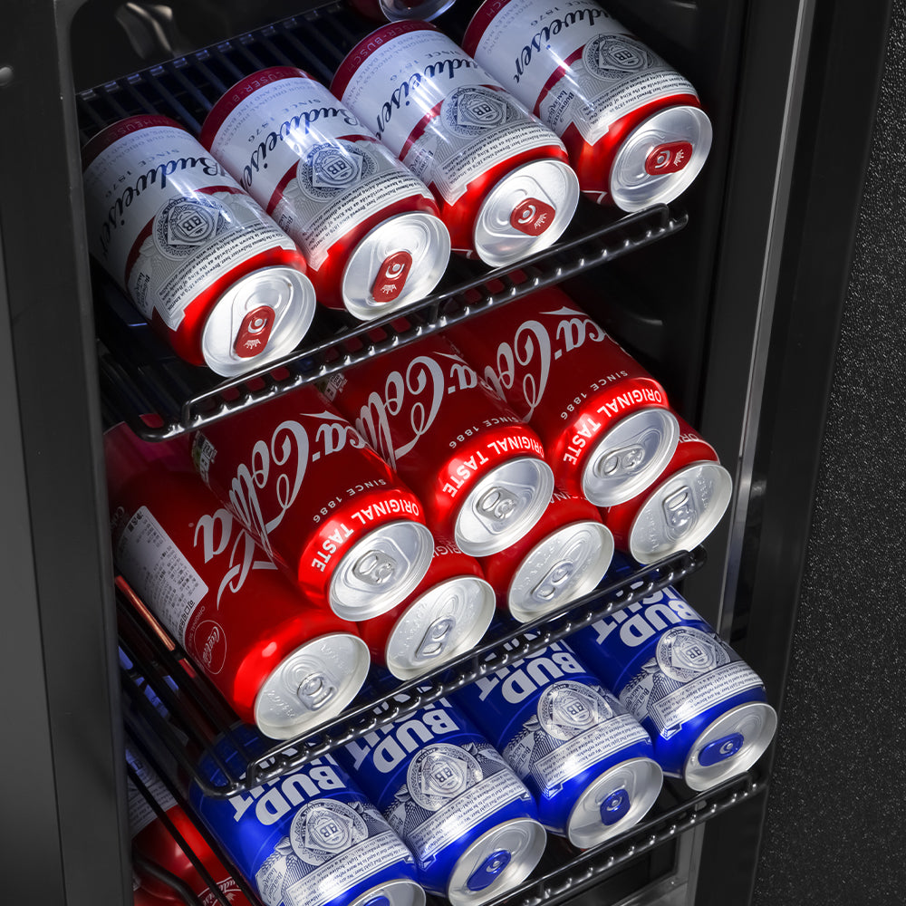 15" Built-in 130 Can Stainless Steel Door Beverage Fridge