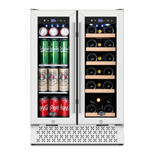 24" Dual Zone 18 Bottle & 57 Cans Wine Beverage Cooler